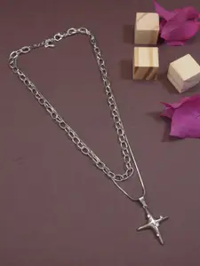 V FASHION JEWELLERY Silver-Plated Handcrafted Necklace