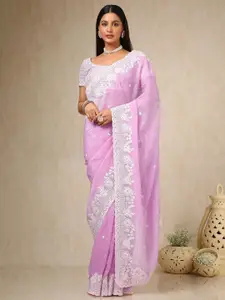 Soch Floral Beads and Stones Organza Saree