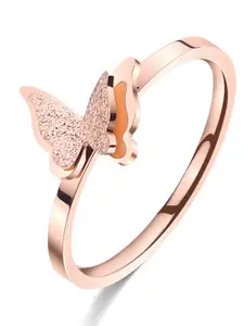 StyleCast Gold-Toned Elegant Butterfly Adjustable Finger Ring