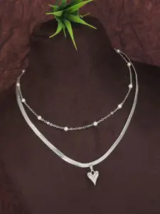 V FASHION JEWELLERY Silver-Plated Handcrafted Necklace