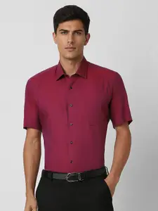 Van Heusen Men Spread Collar Solid Cotton Formal Shirt