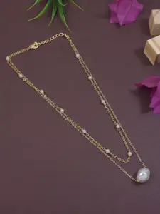 V FASHION JEWELLERY Gold-Plated Handcrafted Necklace