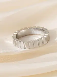 StyleCast Silver-Toned Elegant Adjustable Finger Ring