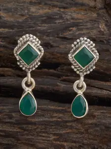 Kushal's Fashion Jewellery  Silver Plated Geometric Drop Earrings