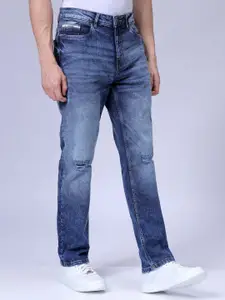 The Indian Garage Co Men Slim Fit Heavy Fade Stretchable Jeans