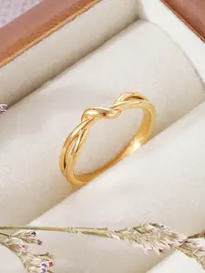 StyleCast Elegant Gold-Toned Adjustable Finger Ring