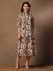 BAESD Women Printed Shirt Midi Dress