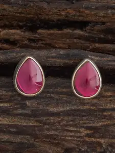 Kushal's Fashion Jewellery 92.5  Silver-Plated Ruby Classic Studs