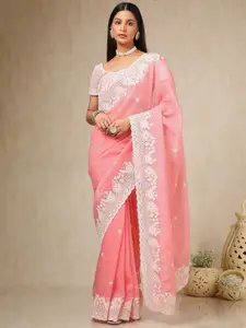 Soch Floral Beads and Stones Organza Saree