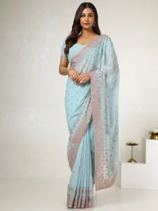 Soch Floral Beads and Stones Poly Georgette Saree
