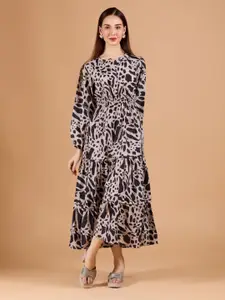 DressBerry Women Animal Print Calf-Length Dress