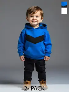 BAESD Boys Pack of 2 Colourblocked Cotton Sweatshirt