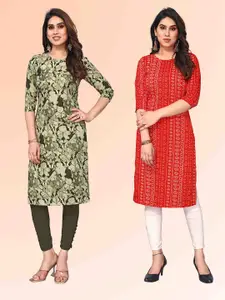 KETAKI FASHION Selection Of 2 Abstract Printed Straight Kurtas