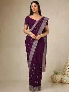 Soch Floral Beads and Stones Poly Georgette Saree