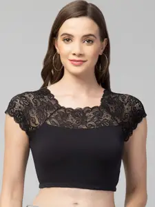 Trend Level Embroidered Net Crop Top