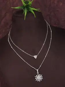 V FASHION JEWELLERY Silver-Plated Handcrafted Necklace