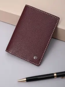 Allen Solly Men Leather Textured Passport Holder with Passport Holder