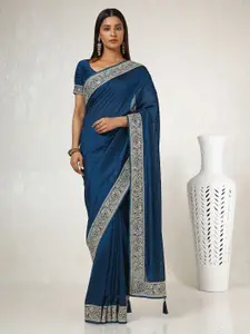 Soch Paisley Beads and Stones Silk Blend Tussar Saree