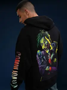 HIGHLANDER Warner Bros Joker Men Hooded Drop Shoulder Oversized Sweatshirt
