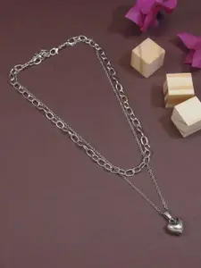 V FASHION JEWELLERY Silver-Plated Handcrafted Necklace