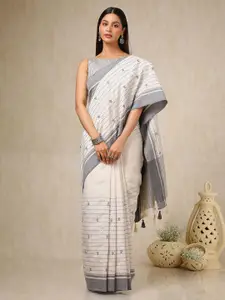 Soch Floral Embroidered Silk Blend Tussar Saree