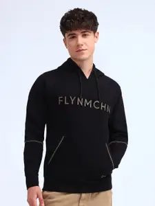Flying Machine Men Printed Hooded Sweatshirt