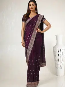 Soch Embellished Beads and Stones Silk Blend Tussar Saree