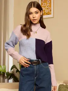 Berrylush Women Colourblocked Pullover Sweater