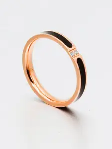 StyleCast Gold-Toned Stone-Studded Elegant Adjustable Finger Ring