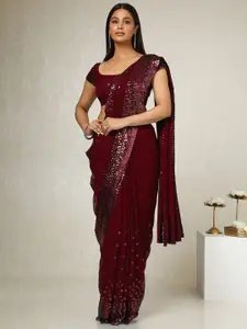 Soch Floral Sequinned Poly Georgette Saree