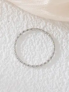 StyleCast Silver-Toned Elegant Adjustable Finger Ring