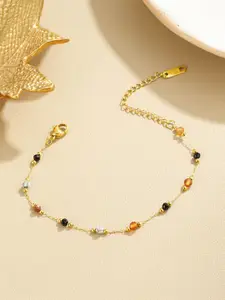 StyleCast Gold-Toned Elegant Beaded Anklet