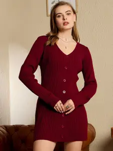 Berrylush Women V-Neck Longline Pullover