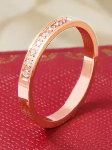 StyleCast Elegant Gold-Toned Stone Studded Adjustable Finger Ring