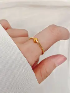 StyleCast Gold-Toned Elegant Adjustable Finger Ring