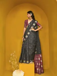 Anouk Floral Woven Design Zari  Banarasi Saree
