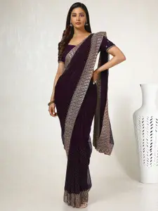 Soch Embellished Beads and Stones Poly Georgette Saree