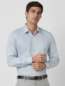 Van Heusen Men Slim Fit Spread Collar Micro Checked Cotton Formal Shirt