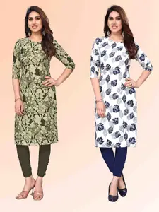 KETAKI FASHION Selection Of 2 Abstract Printed Round Neck Kurtas