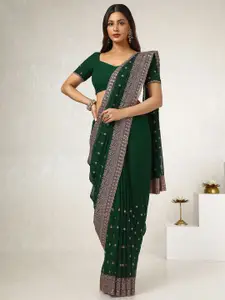 Soch Ethnic Motifs Beads and Stones Poly Georgette Saree