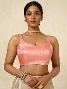 Soch  Women Zari Woven Padded Saree Blouse