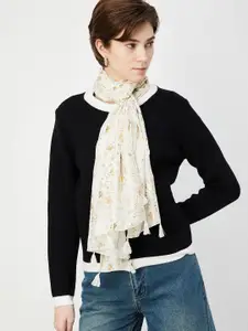 max Women Floral Printed Scarf with Tasselled