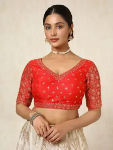 Soch Women Embroidered Padded Saree Blouse