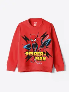 YK Marvel Boys Graphic Printed Pure Cotton Sweatshirt