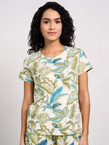 Dreamz by Pantaloons Women Printed Round Neck Lounge Tshirts