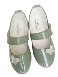 NEW LATEST Girls Embellished Velcro Ballerinas Flats