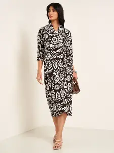 Annabelle by Pantaloons Women Floral Printed Formal Shirt Midi Dress