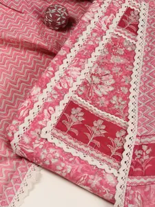 Meena Bazaar Printed Art Silk Unstitched Dress Material