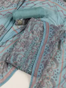 Meena Bazaar Printed Art Silk Unstitched Dress Material