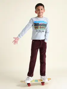 U.S. Polo Assn. Kids Boys Classic Slim Fit Mid-Rise Trousers